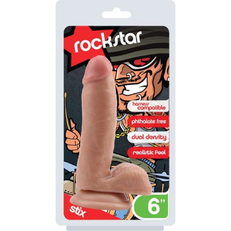 Rockstar (Stix) 6 Dong Harness Compatibe Suction Cup - Flesh A$37.95 Fast