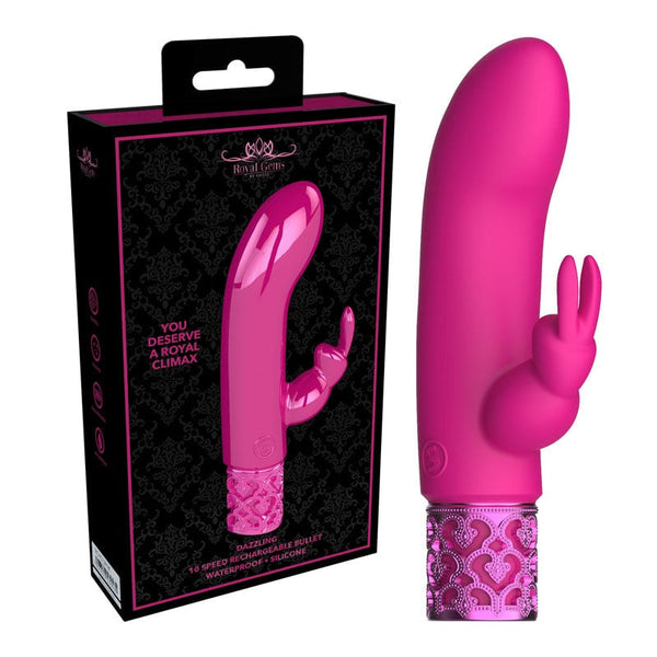 ROYAL GEMS Dazzling - Silicone Rechargeable Bullet - Pink 12 cm USB Rechargeable