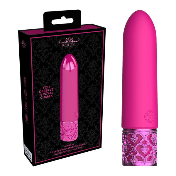 ROYAL GEMS Imperial - Silicone Rechargeable Bullet - Pink 10 cm USB Rechargeable
