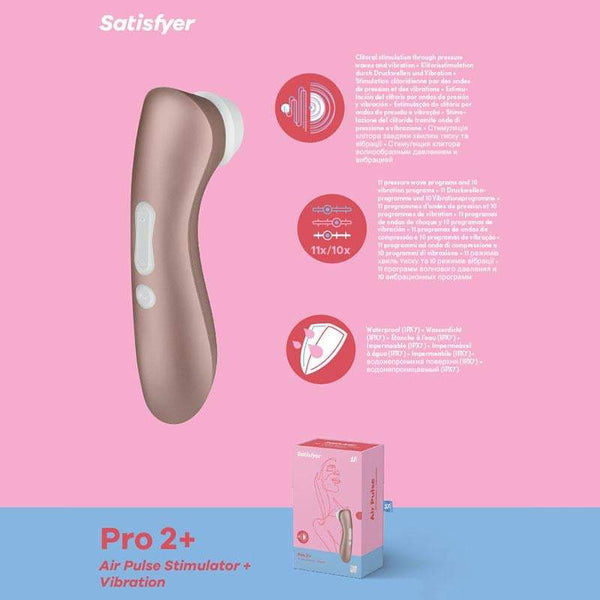 Satisfyer Pro 2+ - Touch-Free USB-Rechargeable Clitoral Stimulator