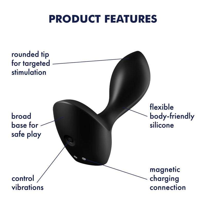 Satisfyer Backdoor Lover - Black USB Rechargeable Vibrating Butt Plug A$46.16