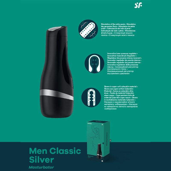 Satisfyer Men Classic - Black/Silver Stroker A$60.96 Fast shipping