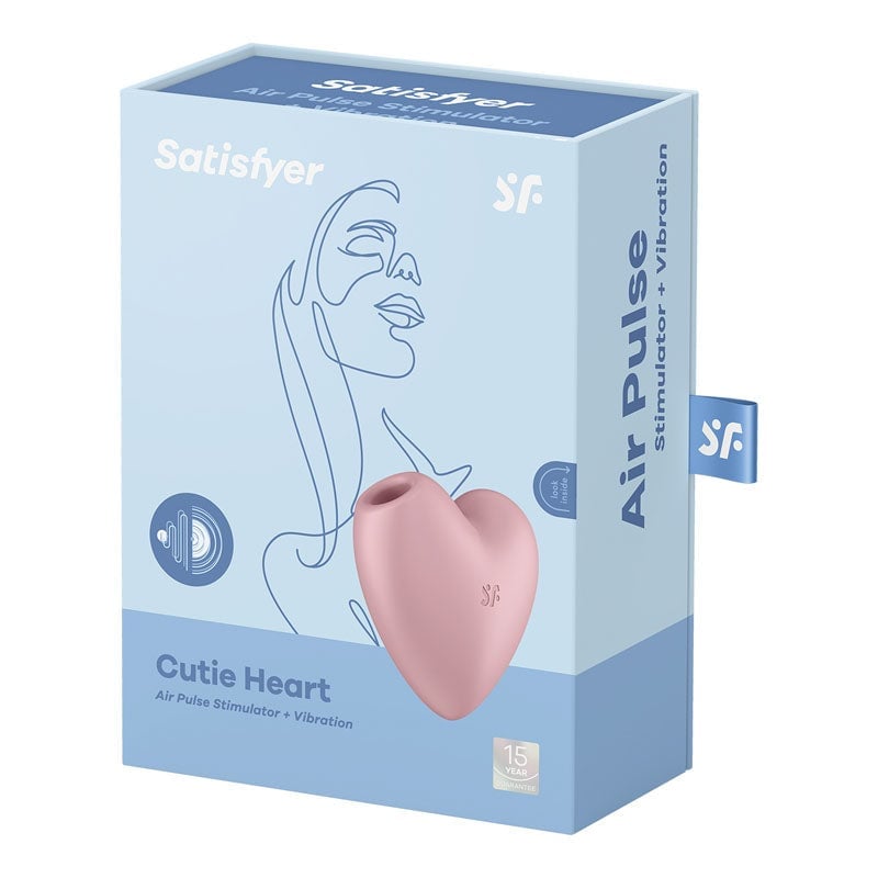 Satisfyer Cutie Heart - Light Red - Light Red USB Rechargeable Air Pulsation
