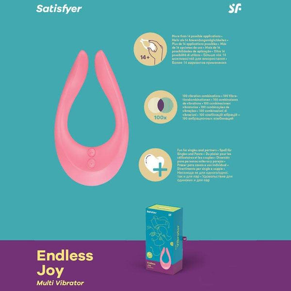 Satisfyer Endless Joy - Pink USB Rechargeable Couples Stimulator A$75.76 Fast