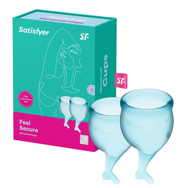 Satisfyer Feel Secure - Light Blue Silicone Menstrual Cups - Set of 2 A$21.48