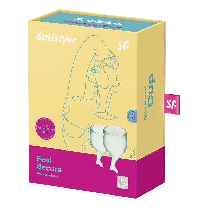 Satisfyer Feel Secure - Light Green Silicone Menstrual Cups - Set of 2 A$21.48