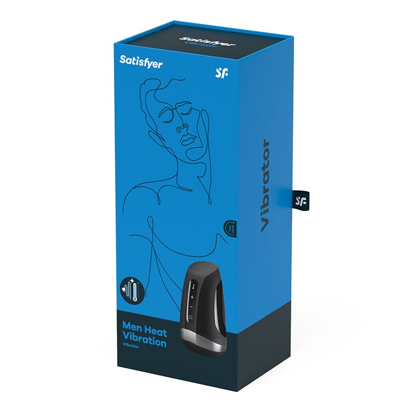 Satisfyer Men Heat Vibration - Black USB Rechargeable Masturbator A$90.56 Fast