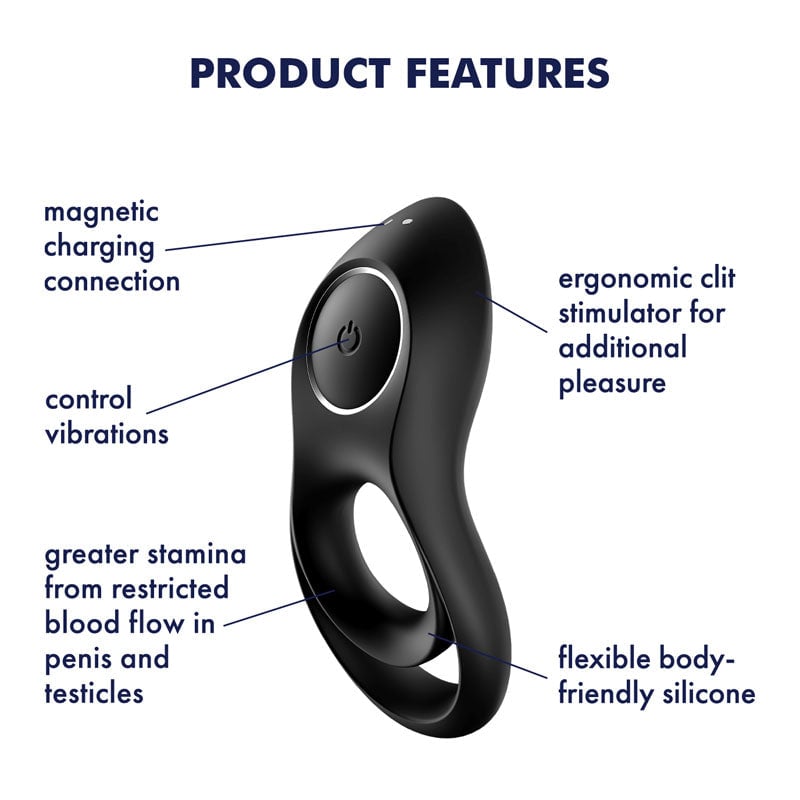 Satisfyer Legendary Duo - Black USB Rechargeable Cock & Balls Ring A$46.16 Fast
