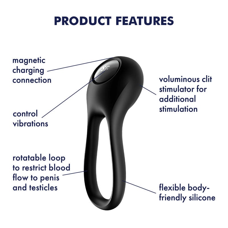 Satisfyer Majestic Duo - Black USB Rechargeable Cock Ring A$41.71 Fast shipping