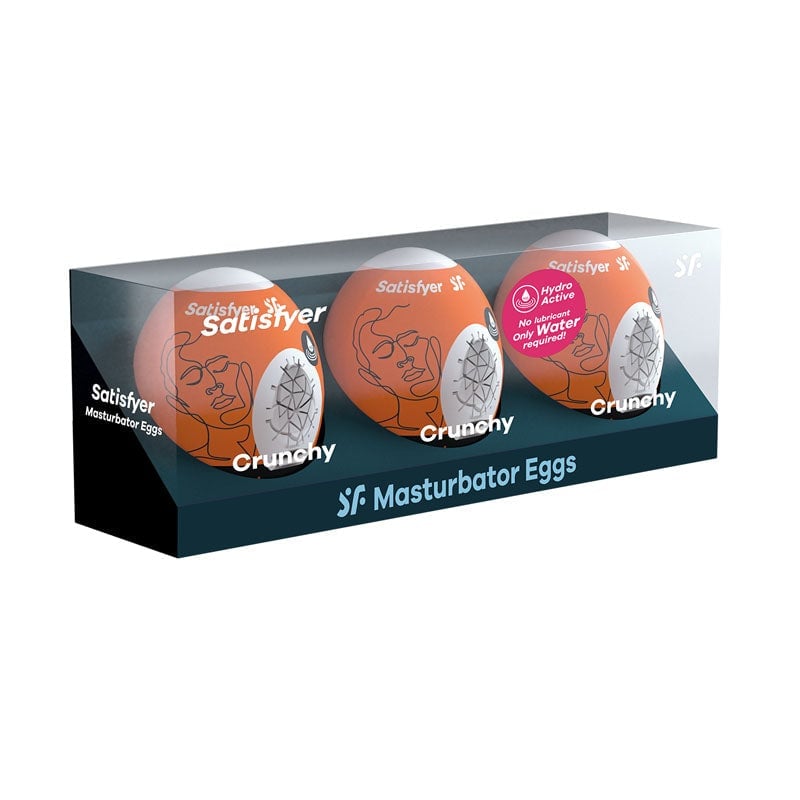 Satisfyer Masturbator Eggs - Crunchy 3 Pack - Set of 3 Stroker Sleeves A$22.45