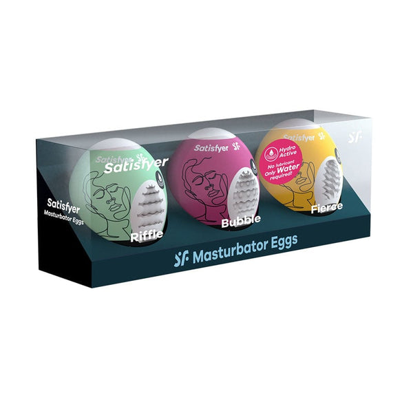 Satisfyer Masturbator Eggs - Mixed 3 Pack #1 - Set of 3 Stroker Sleeves A$22.45