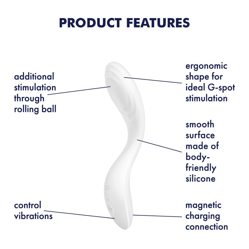 Satisfyer Rrrolling Pleasure - White USB Rechargeable Vibrator A$75.76 Fast