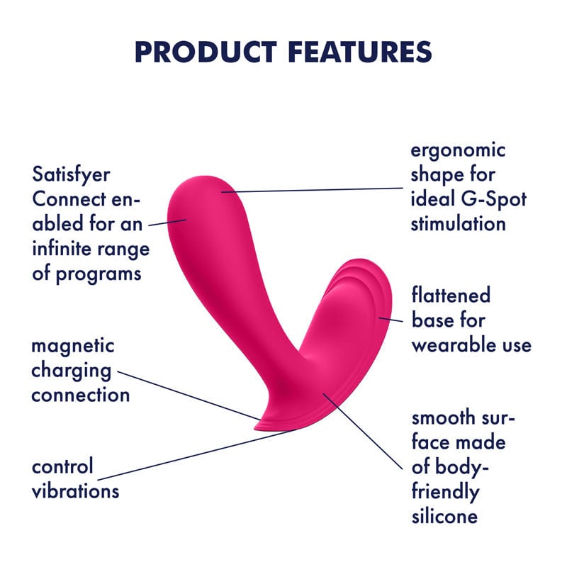 Satisfyer Top Secret - Pink Wearable Vibrator with App Control A$90.56 Fast