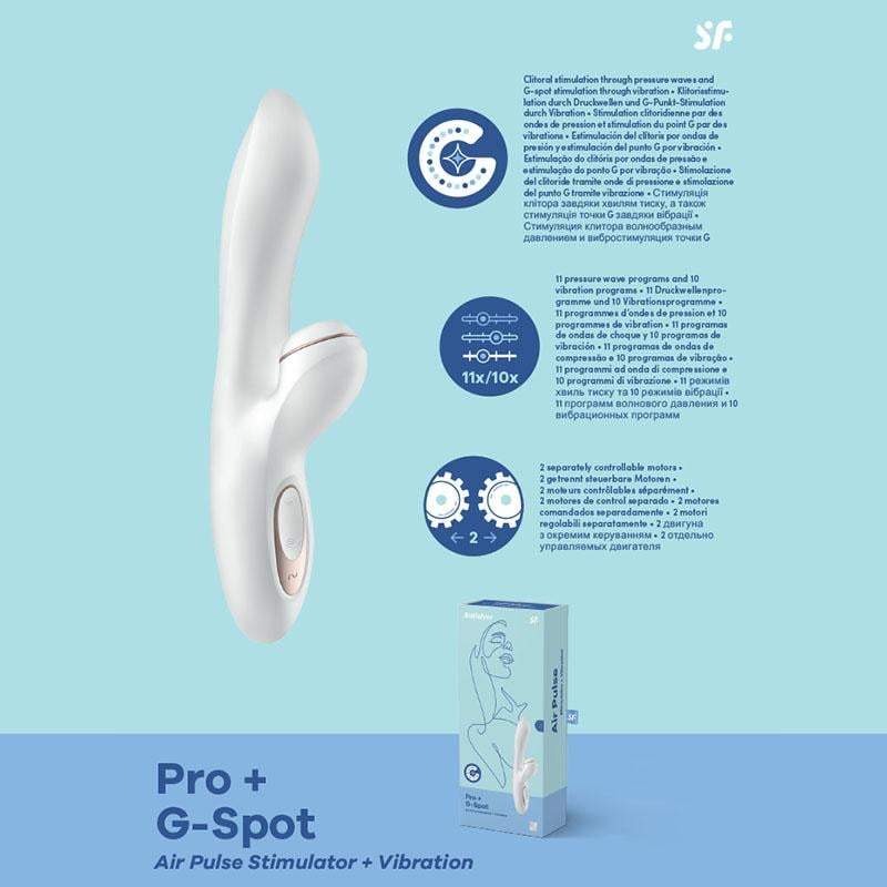 Satisfyer Pro + G-Spot - White 22 cm USB Rechargeable Rabbit Vibrator