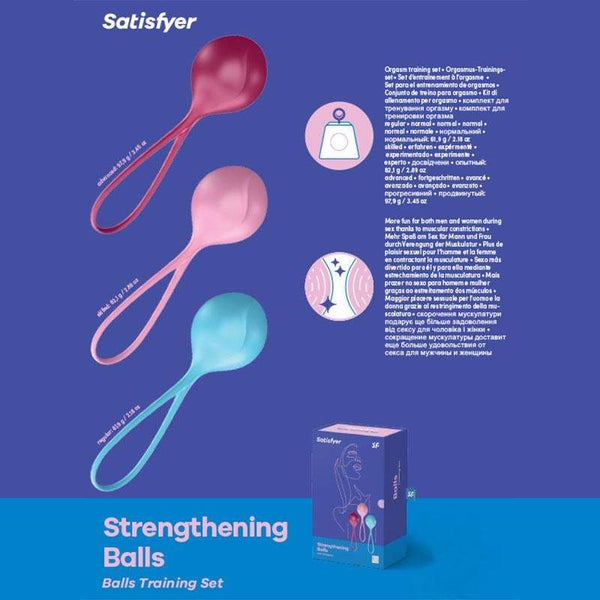 Satisfyer Strengthening Balls - Coloured Weighted Kegel Balls - Set of 3 A$46.16