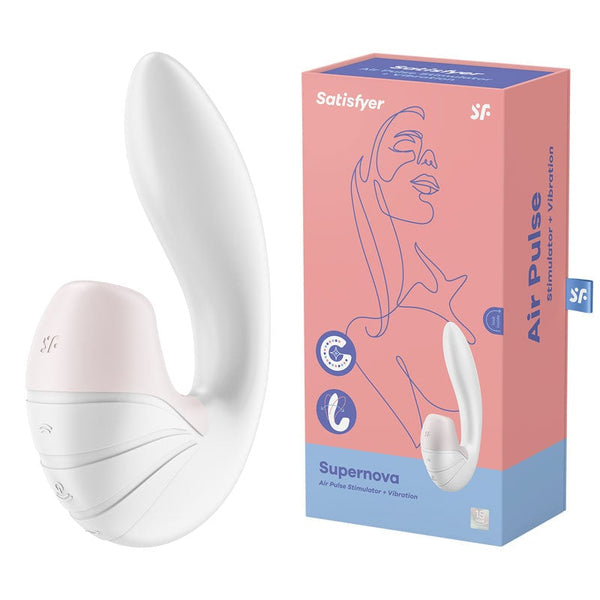 Satisfyer Supernova - White USB Rechargeable Vibrator with Air Pulsation A$85.41