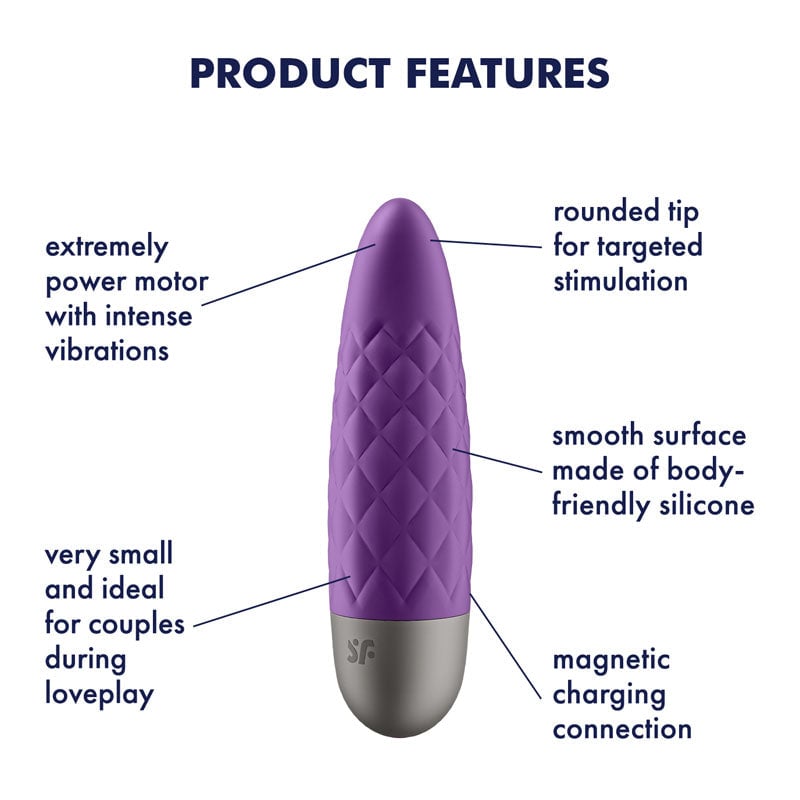 Satisfyer Ultra Power Bullet 5 - Purple USB Rechargeable Bullet A$48.01 Fast