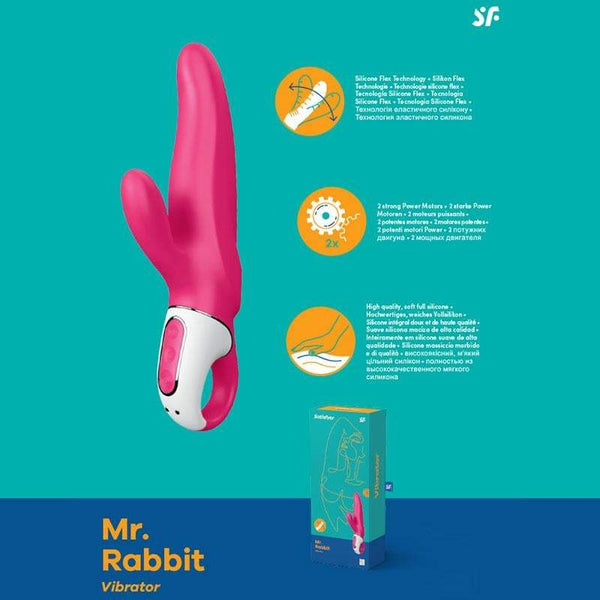 Satisfyer Vibes - Mister Rabbit - Pink USB Rechargeable Rabbit Vibrator A$75.76