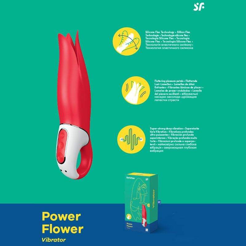 Satisfyer Vibes - Power Flower - Red USB Rechargeable Vibrator A$75.76 Fast