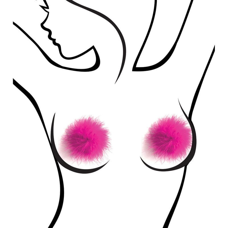 Sexy AF - Nipple Couture Pink Marabou - Pink Marabou Reuseable Nipple Pasties