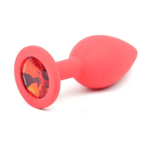 Red Silicone Anal Plug Small w/ Red Diamond A$16.63 Fast shipping