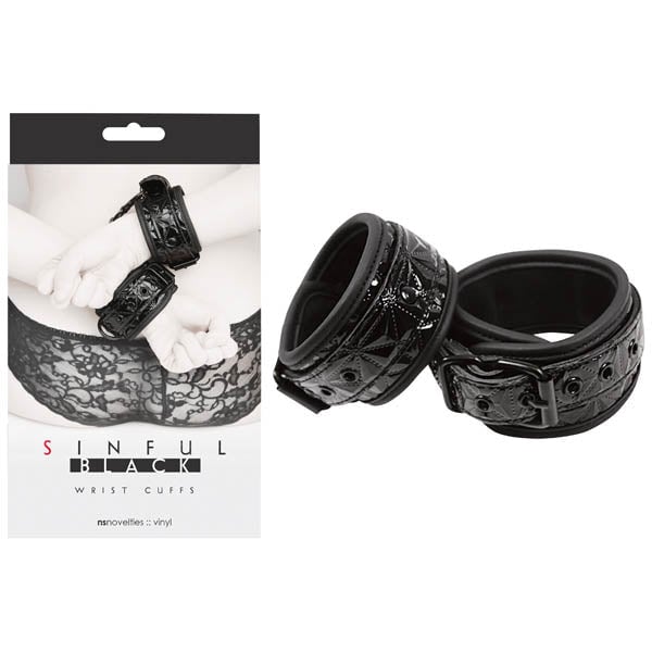 Sinful - Wrist Cuffs - Black Restraints A$37.93 Fast shipping