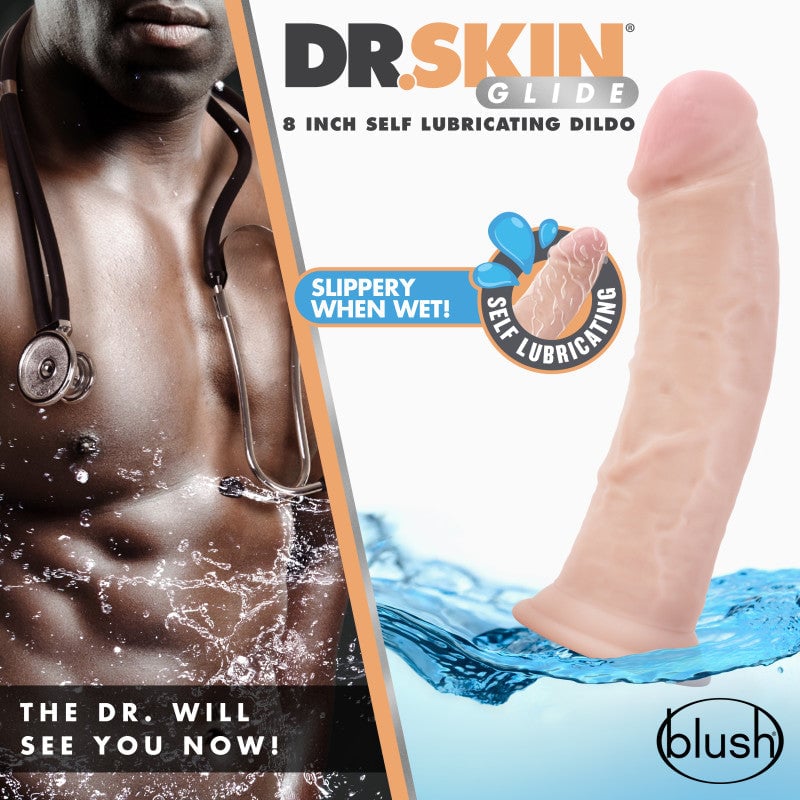 Dr. Skin Glide 8 Inch Self Lubricating Dildo - Flesh 20.3 cm Dong A$47.64 Fast