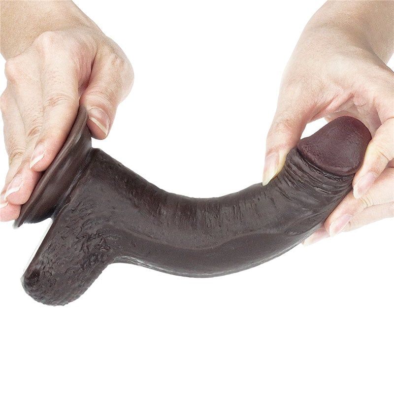 Sliding Skin Dual Layer Dong - Brown 17.8 cm (7’’) Dong with Flexible Skin