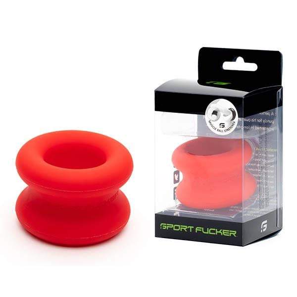 Sport Fucker Muscle Ball Stretcher - Red Silicone Ball Stretcher Ring A$55.96