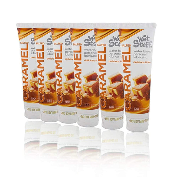 Wet Stuff Salted Caramel Lube - Condoms Latex Leather and Silicone (6 X 100g