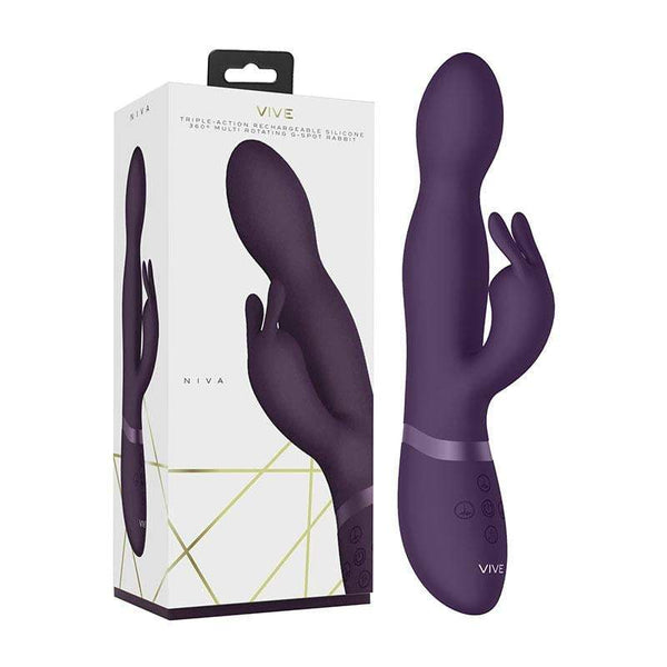 Vive Niva - Purple 21.5 cm USB Rechargeable Rabbit Vibrator A$147.24 Fast