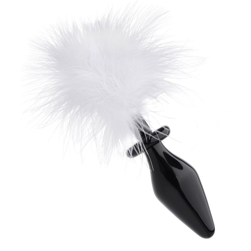 White Fluffer Bunny Tail Glass Anal Plug A$61.96 Fast shipping