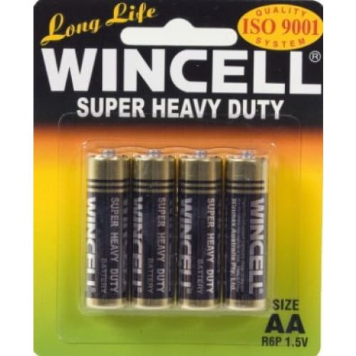 Wincell Super Heavy Duty AA Carded 4Pk Battery A$1.99 Fast shipping