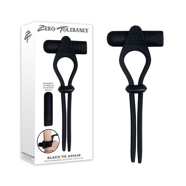 Zero Tolerance Black Tie Affair - Black USB Rechargeable Vibrating Lasoo Cock