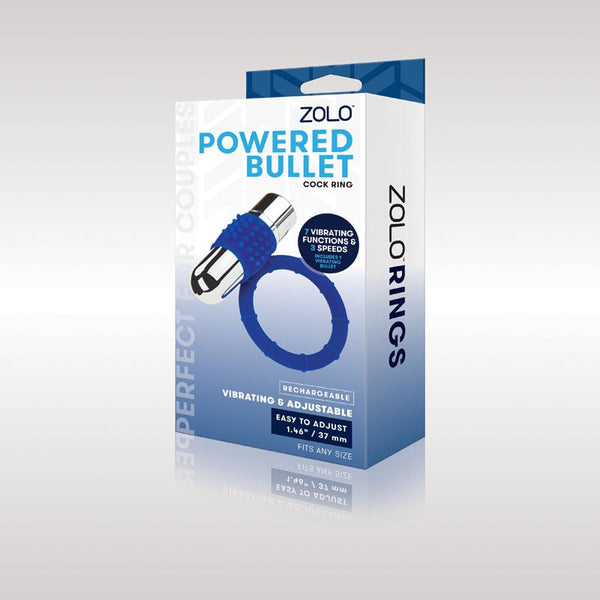 Zolo Powered Bullet Cock Ring - Blue USB Rechargeable Cock Ring A$46.71 Fast