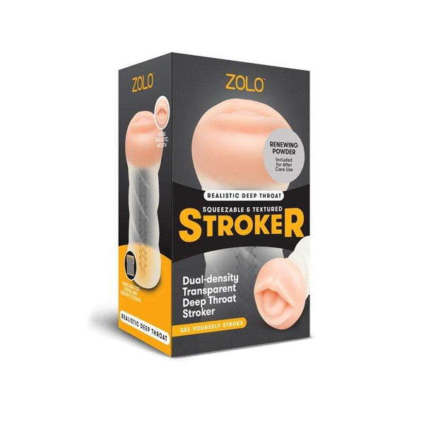 Zolo Realistic Deep Throat Stroker - Clear/Flesh Mouth Stroker A$49.36 Fast